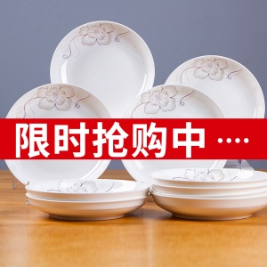 c6恩益盘子菜盘家用陶瓷碟子餐盘创意水果盘组合网红菜碟餐具套装