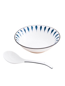 c6日式8英寸汤碗单个 网红拉面碗斗笠碗大号沙拉碗家用陶瓷餐具套装