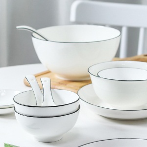 c6创意北欧创意2-4-6人碗碟套装 家用日式陶瓷吃饭碗盘子组合餐具套