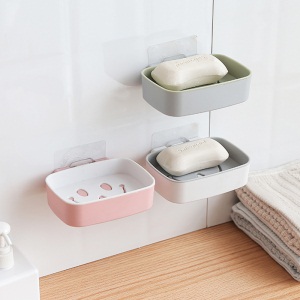 d5肥皂盒吸盘壁挂式卫生间免打孔皂盒架个性创意沥水笑脸吸盘香皂盒