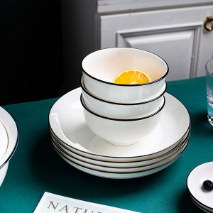 c6景德镇日式碗碟套装北欧陶瓷碗筷盘子家用高颜值微波炉餐具吃饭碗