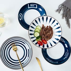 c6日式陶瓷网红盘子创意菜盘西餐盘牛排盘家用餐具个性早餐盘