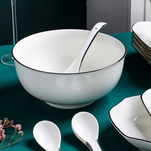 c6大碗汤碗面碗简约8英寸单个 北欧家用餐具可爱陶瓷碗大号饭碗汤盆
