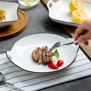 c6创意西餐盘子牛排北欧餐具 ins风日式白陶瓷网红家用菜盘早餐碟子