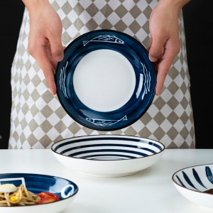 c6日式陶瓷网红盘子创意菜盘西餐盘牛排盘家用餐具个性早餐盘