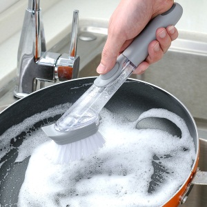 d5刷锅神器不粘油硬毛长柄清洁刷锅刷子洗碗海绵自动加液厨房洗锅刷