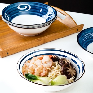 c6日式拉面碗单个家用创意斗笠碗饭碗吃泡面碗陶瓷餐具大号汤碗面碗
