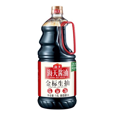 海天 酱油 金标生抽 1.6L 中华老字号 调味品 生抽酱油s587