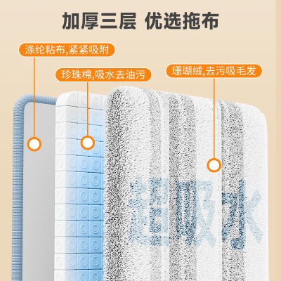 佳帮手拖把家用一拖净2023免手洗干湿两用懒人拖地神器拖布墩布平板拖把s439