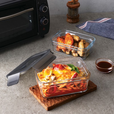 Glasslock进口钢化玻璃保鲜盒耐热玻璃碗微波炉饭盒烤箱专用便当盒6件套s440