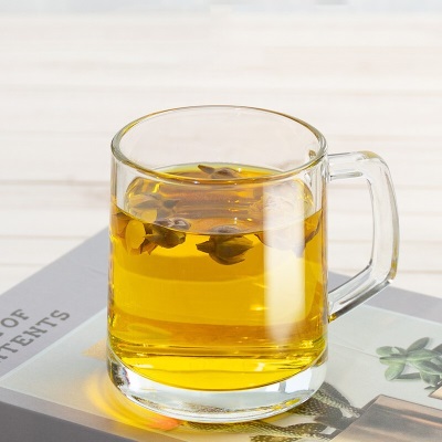 喜碧（Scybe）茶杯耐热玻璃杯办公杯玻璃茶杯带盖把手杯玻璃水杯格隆380ml 2只s441