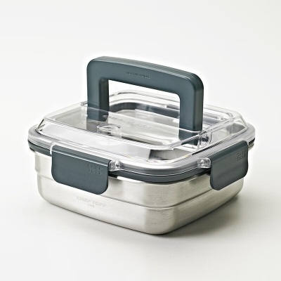 Glasslock进口不锈钢保鲜盒大容量冰箱收纳储存盒零食水果收纳盒1600mls440