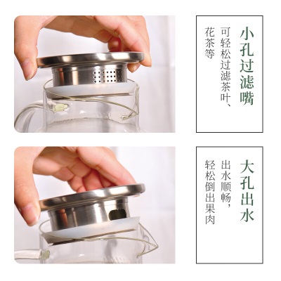 喜碧（Scybe）冷水壶耐热玻璃凉水壶茶壶大容量冷热两用水壶玻璃杯伊诺1800mls441