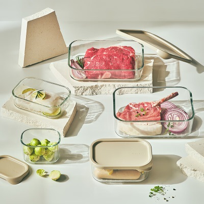 Glasslock进口保鲜盒冰箱冷冻盒食物储存收纳盒可微波储存盒带饭饭盒1700mls440